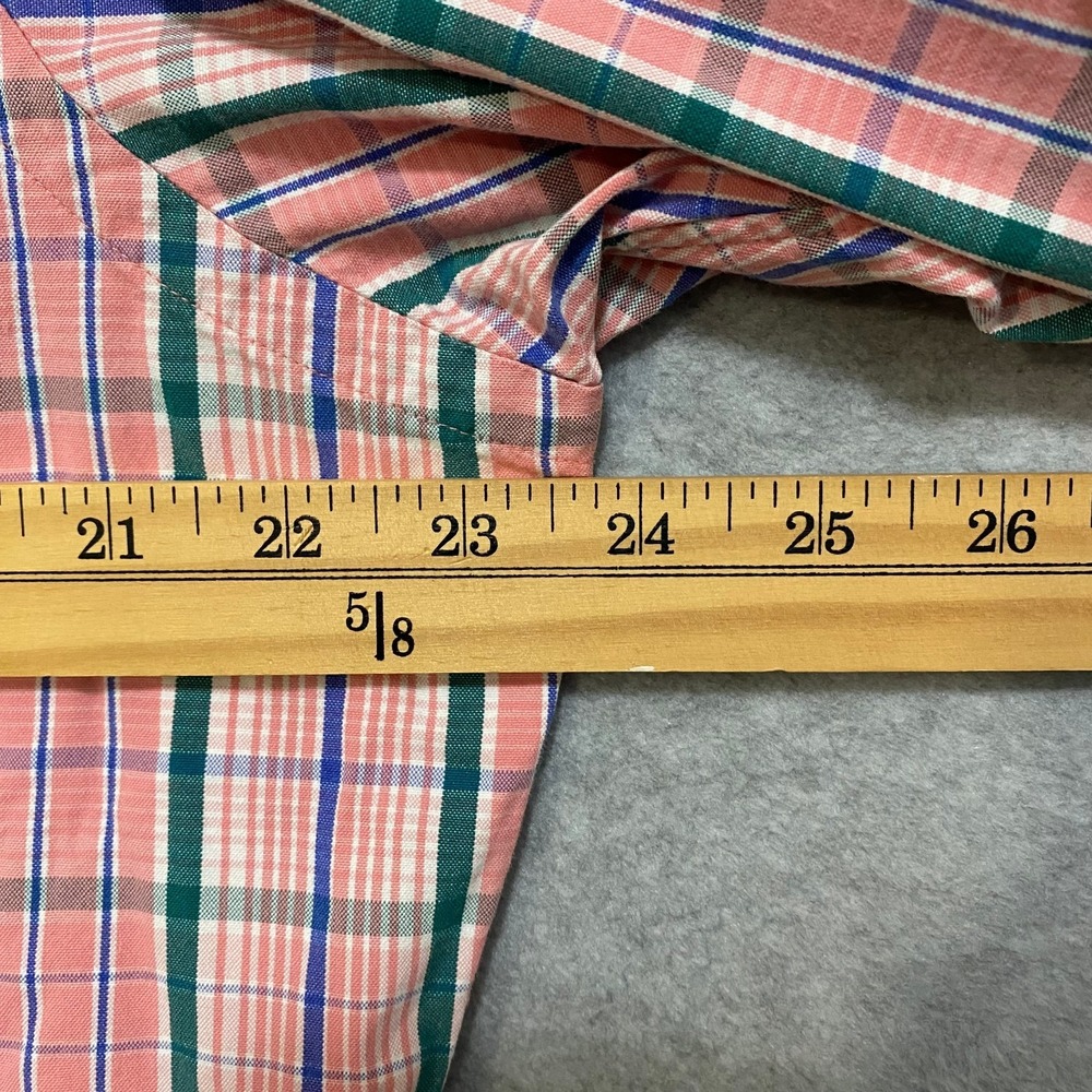 POLO RALPH LAUREN Men's L Estate Sport Cotton Pink Green Plaid Button Up Shirt - Picture 5 of 7